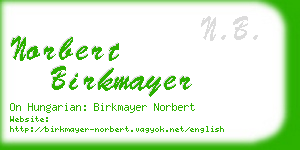 norbert birkmayer business card